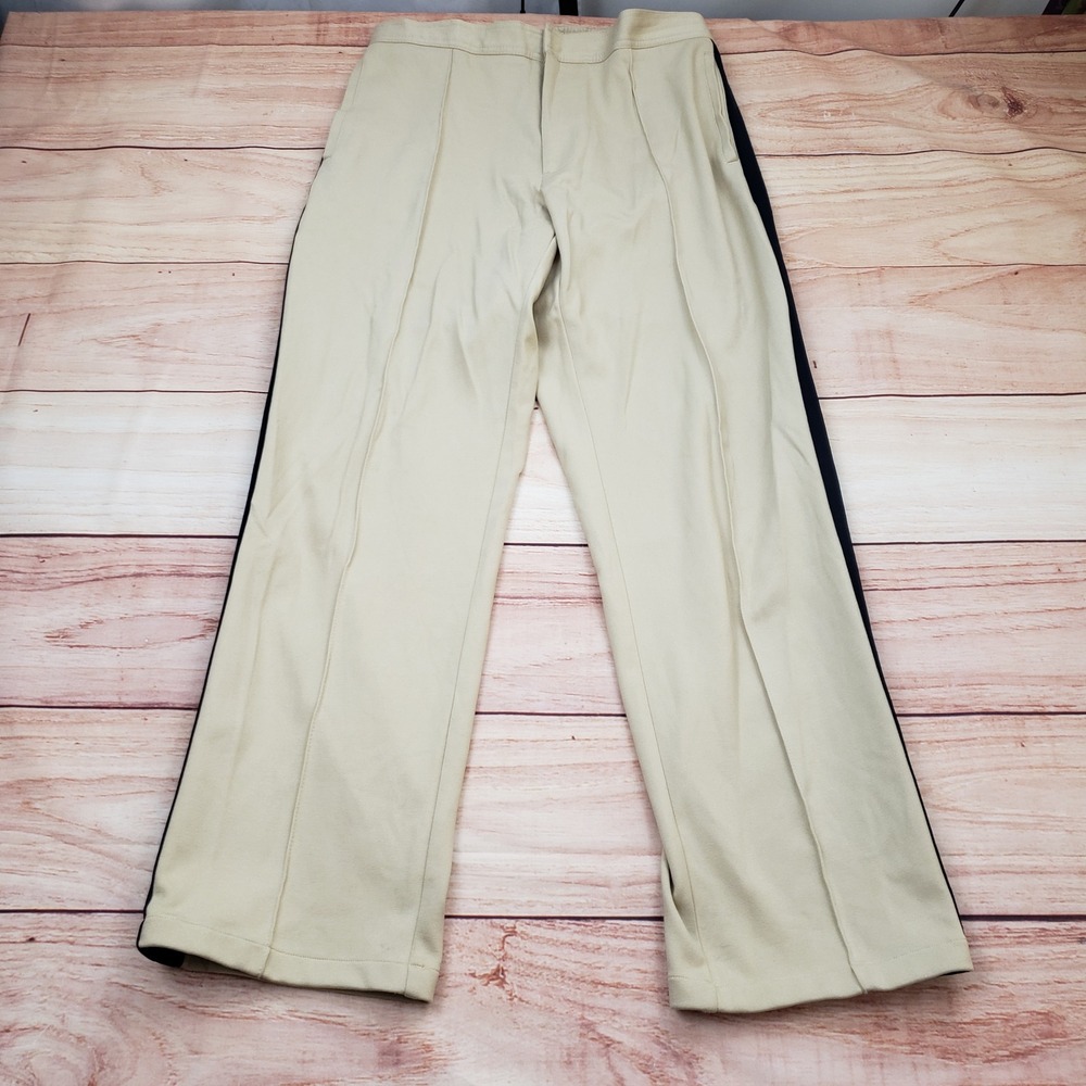 Zara Man Side Stripe Trousers Mens Large Beige Tan‎ Black Track Pants 31829